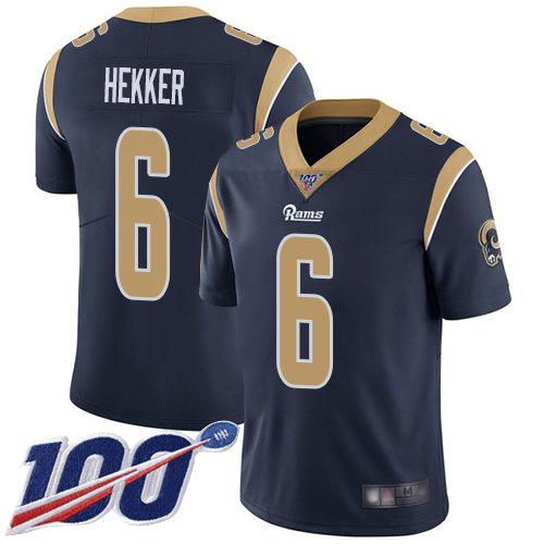 Los Angeles Rams Limited Navy Blue Men Johnny Hekker Home Jersey NFL Football #6 100th Season Vapor Untouchable->youth nfl jersey->Youth Jersey